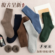 Socks mens socks trend Korean Street autumn and winter sports high-top padded velvet warm wool wool ring stockings