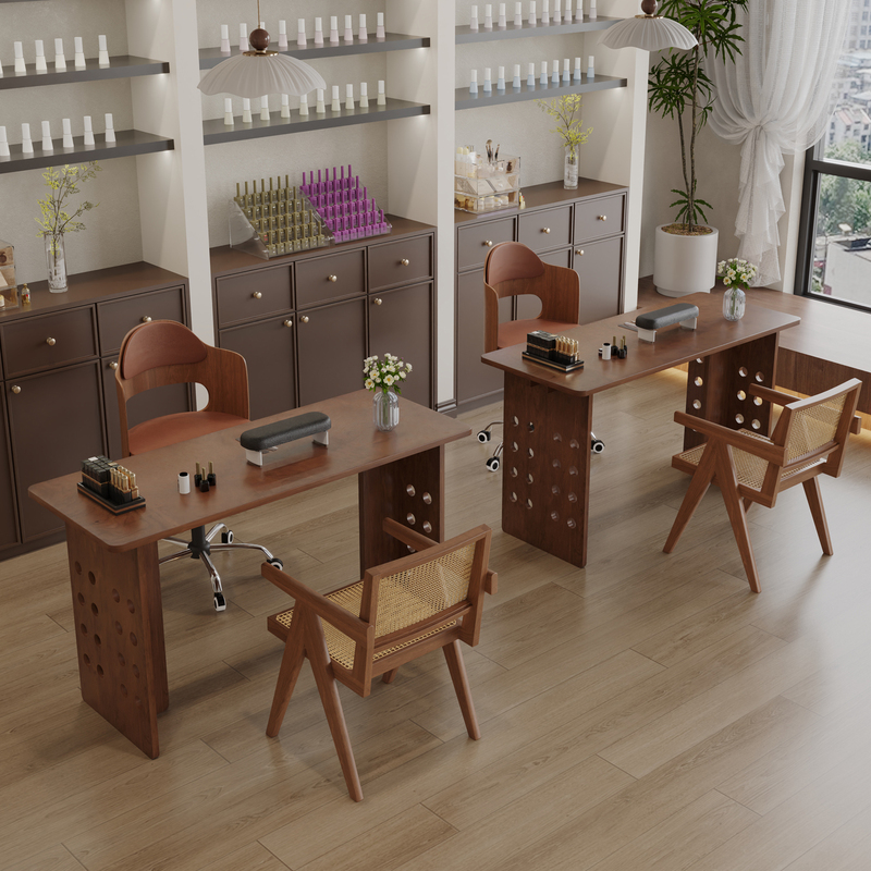 New Ocean-Themed Manicure Table and Chair Set Combination for Nail Salon Studio, Single or Double Retro Manicure Table and Chair New Ocean-Themed Manicure Table and Chair Set Combination for Nail Salon Studio, Single or Double Retro Manicure Table and Chair