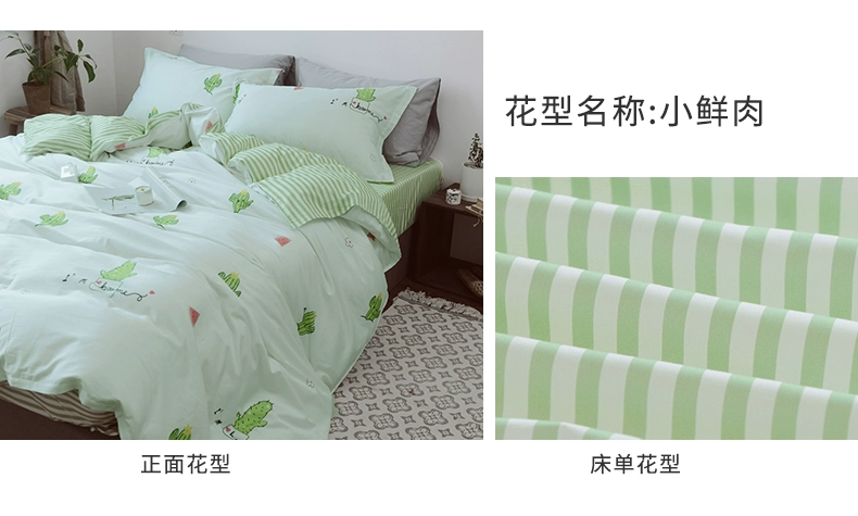 Cotton bốn mảnh cotton Nam Cực ký túc xá sinh viên mạng lưới mạng lưới giường ngủ màu đỏ chăn quilt ba mảnh - Bộ đồ giường bốn mảnh