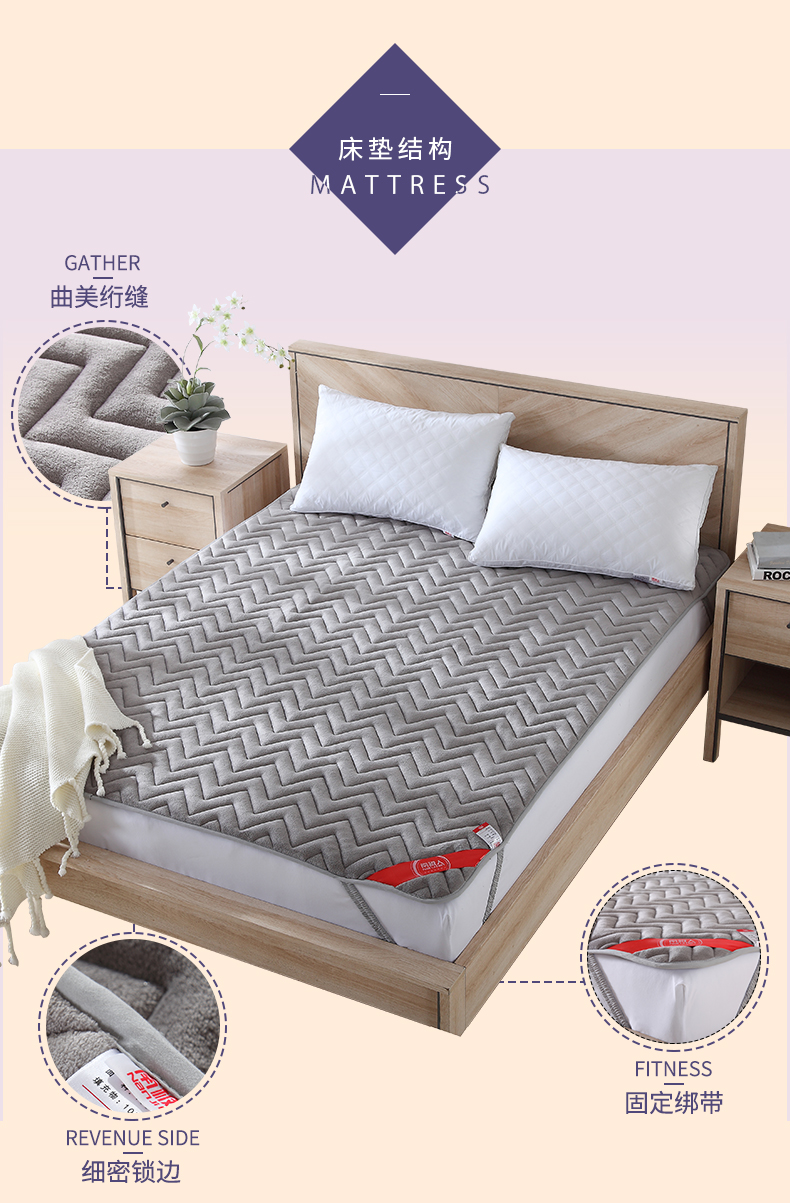 Nam Cực nệm dày thảm tatami là một người hoặc hai ký túc xá nệm phụ 1.5m1.8 Mifa Lai nhung - Nệm đệm điện hàn quốc