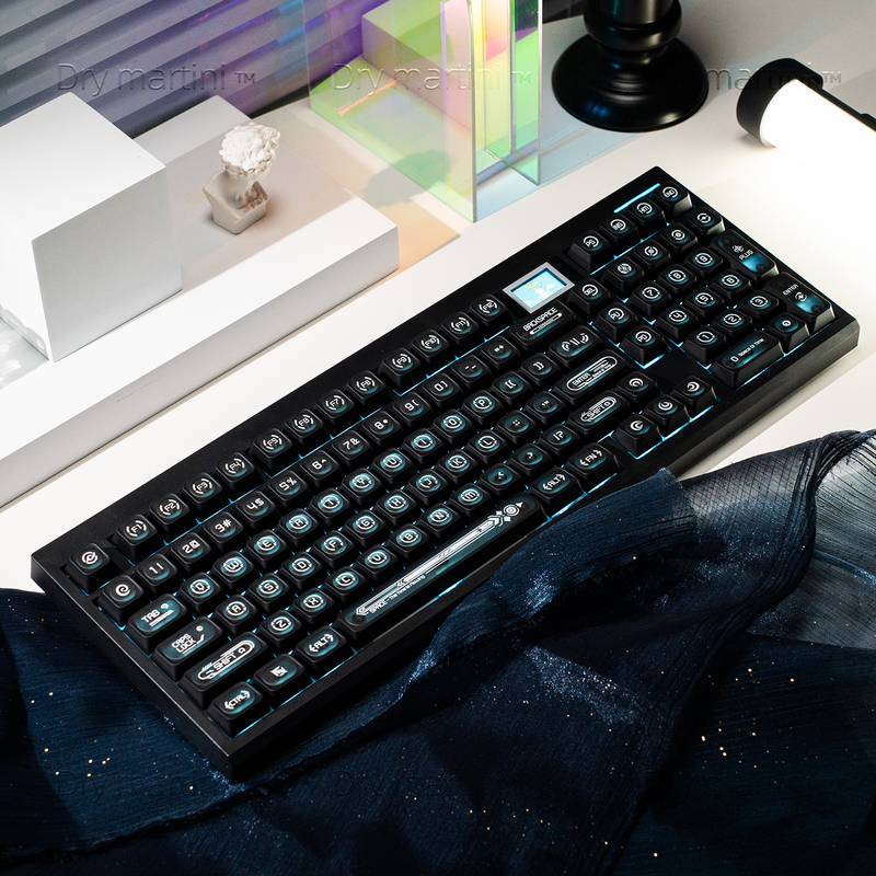 Gmk98 Three-Mode Mechanical Keyboard Gasket Wired Bluetooth Via Gaming Office Finished Product Mahjong Sound Display