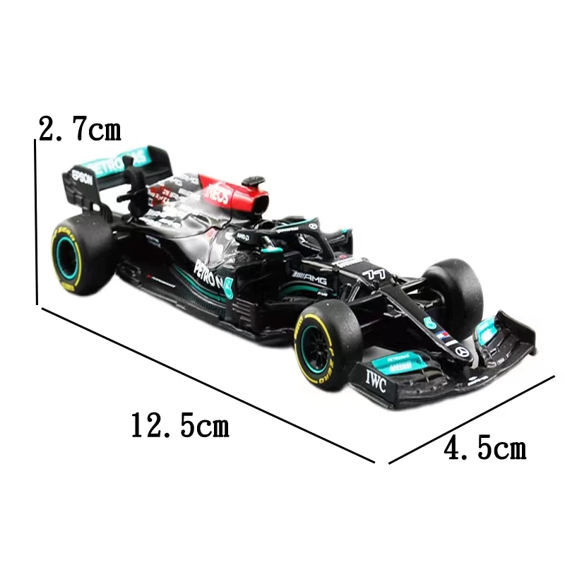 Bburago выше по масштабу 1:43 по сравнению с Meimei Mercedes-Benz Formula F1 Racing Model 2021 W12 Real Alloy Car