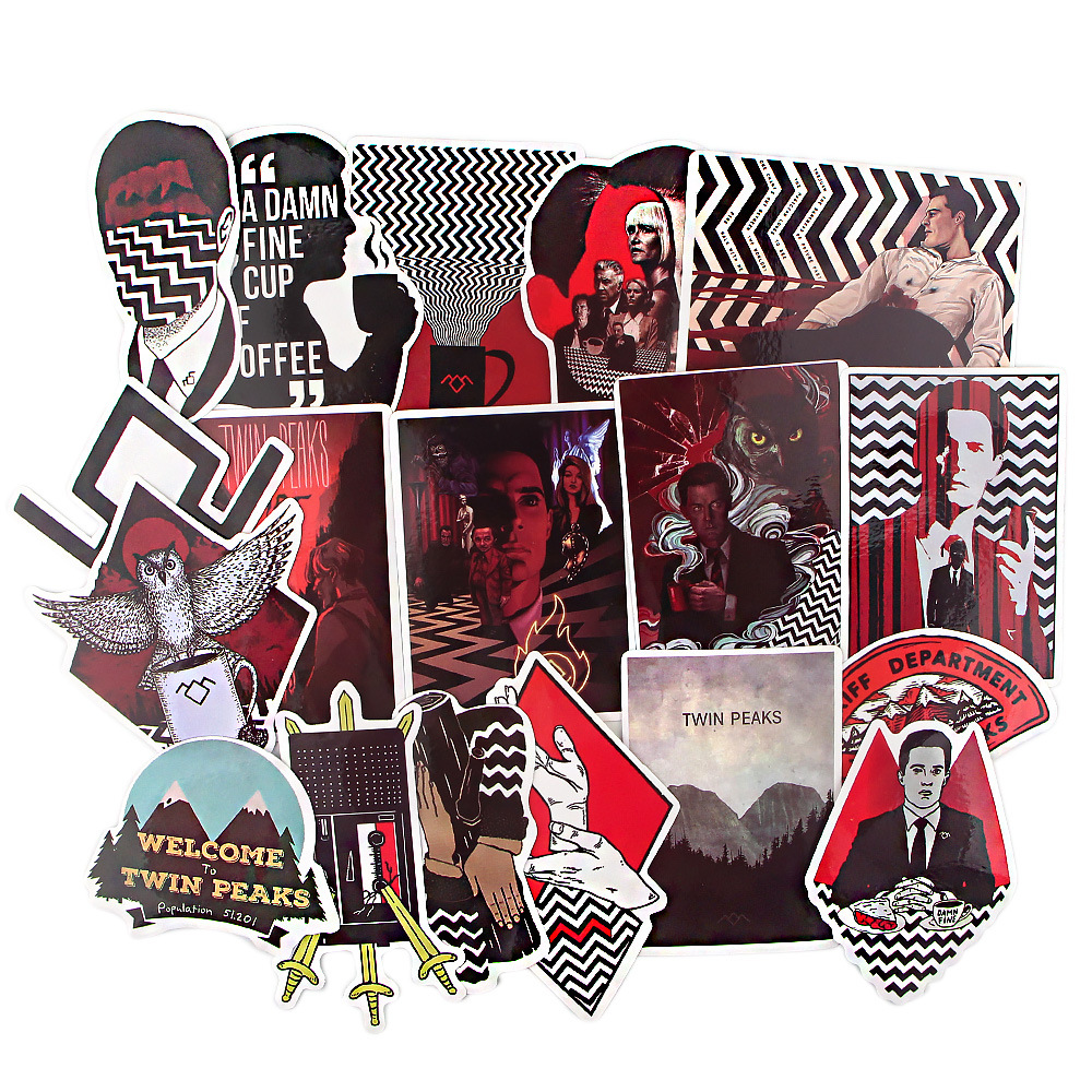 18 Twin Peaks Sticker Suitcase Skateboard Refrigerator Laptop book Graffiti Cartoon PVC Waterproof Sticker-Taobao