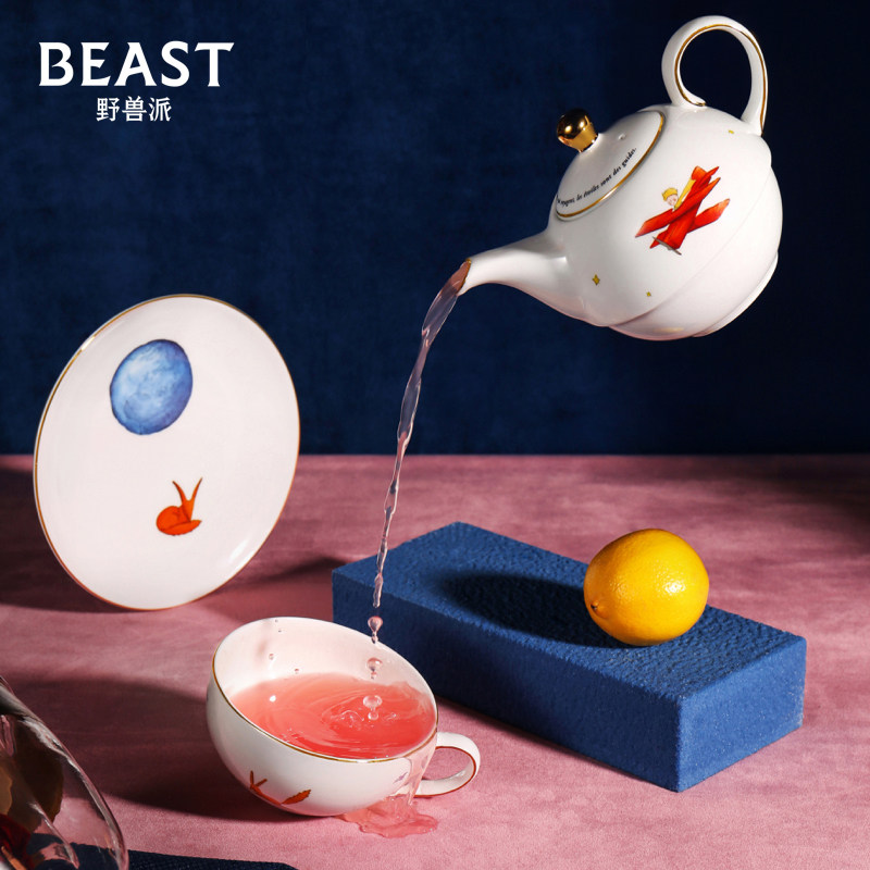 THEBEAST FAUVIST Little Prince Dreamer Teacup Teapot TEA SET WITH SINGLE STEM Rose BIRTHDAY GIFT