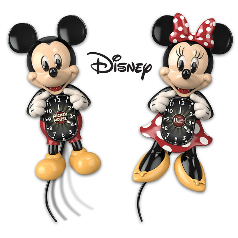 Japanese Mickey Minnie hanging clock Living room Home quartz clock Table Bedroom Girl Hearts Children's House Cartoon Cute