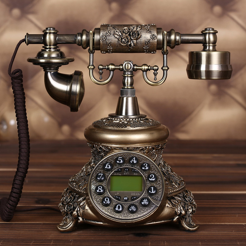 Yueqi telephone Antique European retro fashion creative pastoral home wired telephone Wired landline telephone