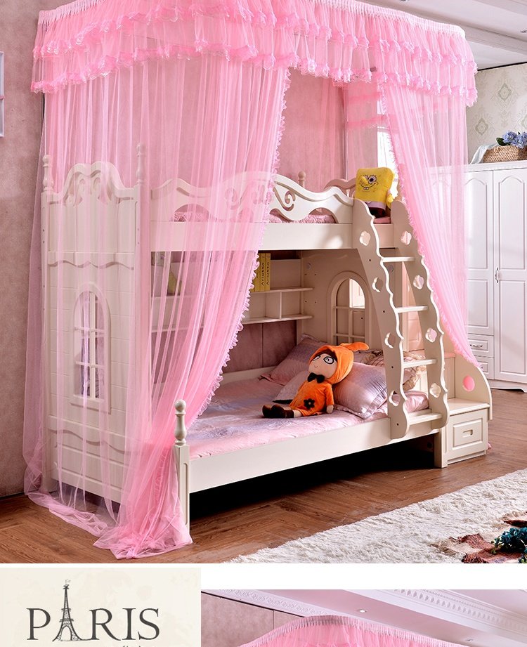 lưới giường ngủ trẻ em trên sàn ray tủ quần áo giường ngủ cụm 1,2m 1,5m thang tủ chân không đâm vào tường - Lưới chống muỗi mùng ngủ kéo