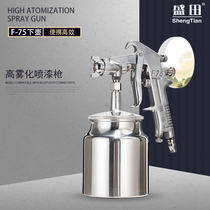 Shengtian F75 spray gun Pneumatic paint spraying tool Car furniture spray gun upper and lower pot 1 5 caliber