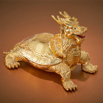 Copper Fu Shou Dragon Turtle Ornament Pure Copper Ashtray Living Room Office Desk Lucky Dragon Turtle Company Opening Gift