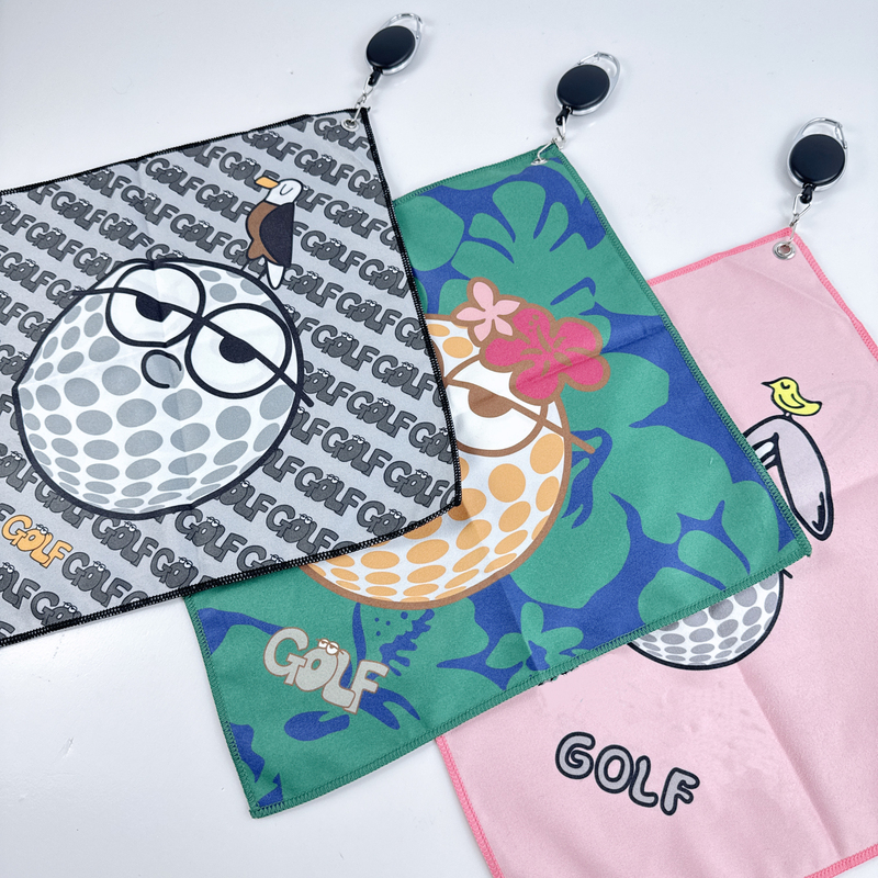 Golf Towel, Club Wiping Cloth, Waffle Microfiber Sweat-Absorbing Sports Towel with Hook and Lock