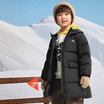蓬蓬羽-安踏儿童小童中长款羽绒服2025冬新款舒适保暖四防厚外套实付150.5元到手包邮