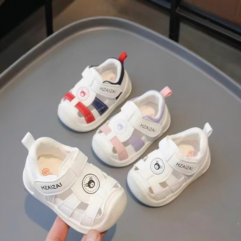 男女宝宝凉鞋夏季包头学步鞋婴儿软底小白鞋防滑0一1-3岁宝宝鞋子
