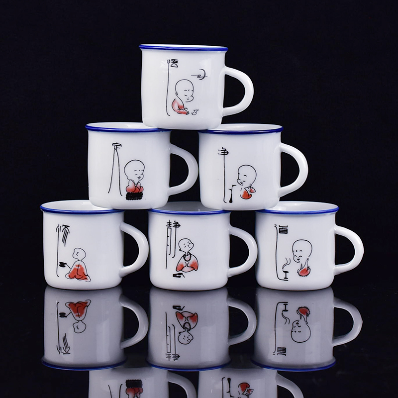 Gốm cốc nước mug mà không cần che cá tính sáng tạo cốc nhỏ văn phòng tùy chỉnh cốc trà hoài cổ retro giả men cup