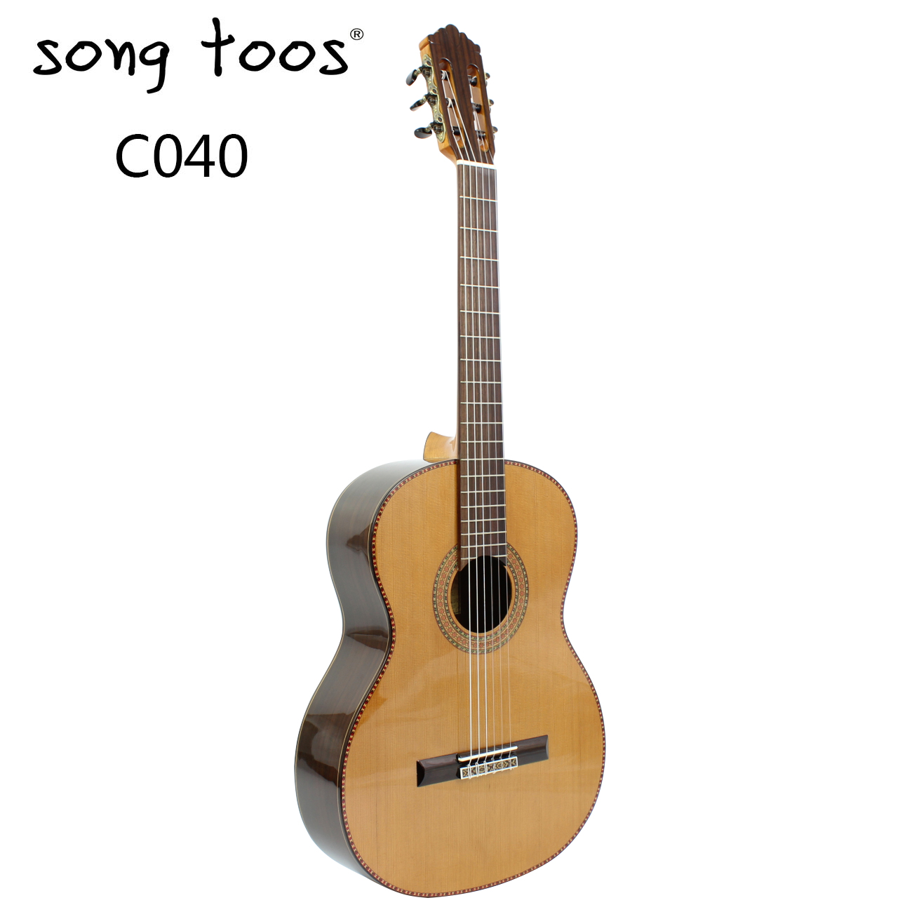 Santos SONGTOOSC040 Red Pine Rosewood wood veneer test Spanish craft classical guitar