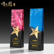 Crystal trophy custom-made creative color printing trophy free lettering champion honor award Cup souvenir
