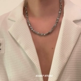 Ожерелье в стиле хип-хоп, небольшой дизайнерский свитер, цепочка до ключиц для влюбленных, тренд сезона, легкий роскошный стиль