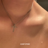 Ожерелье со змеиной костью и бриллиантовым крестом для мальчиков, нишевый дизайн в стиле хип-хоп, высококачественное ожерелье с холодной ключицей в парном стиле