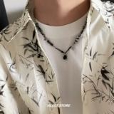 Ожерелье из жемчуга в стиле хип-хоп, небольшая дизайнерская цепочка до ключиц, свитер, аксессуар, с драгоценным камнем, простой и элегантный дизайн, тренд сезона