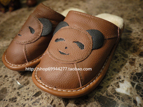 Pantoufles enfants en cuir pour hiver - semelle tendon - Ref 1024306 Image 13