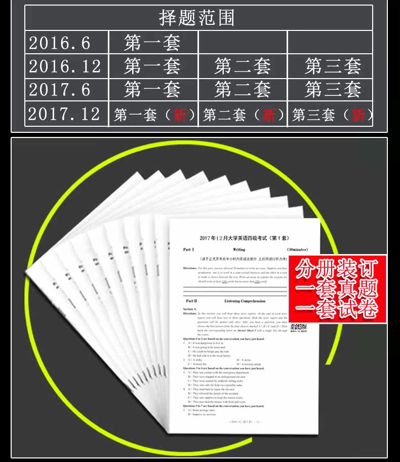 现货 2018年6月大学英语四级考试真题试卷 英