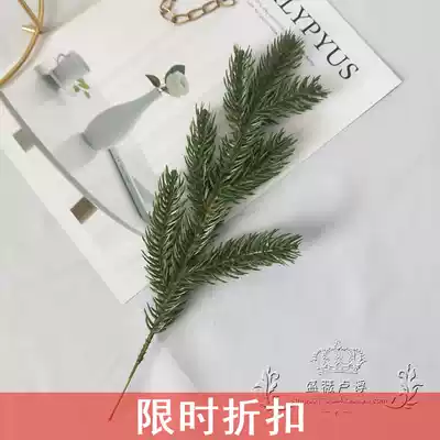 Handmade Christmas tree pine branch simulation decoration PE green planting pine needle leaf branch Christmas wreath eternal flower diy props