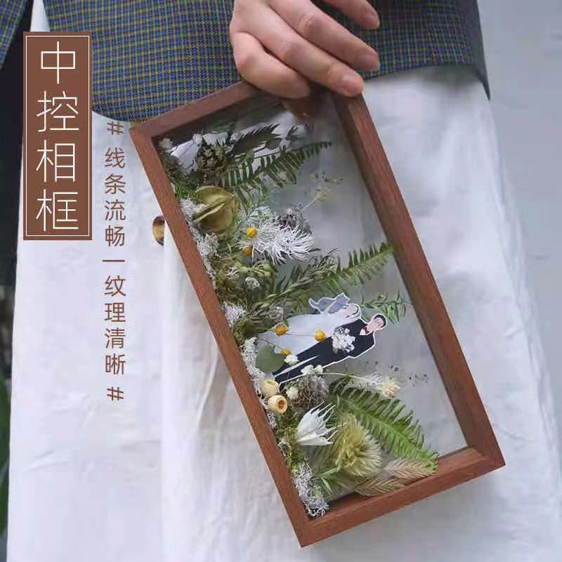 Solid Hollow Photo Frame Creative Diy Dry Flower Perpetual Raw Flower Picture Frame Bifacial Acrylic Wooden Teacher's Section Swing Table