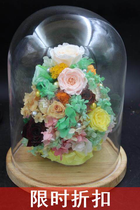 Eurostyle Micro Landscape Evergreen Flower Glass Hood Home Decoration 7 Lottery Willingness Bottle Pendulum diy transparent Dust cover