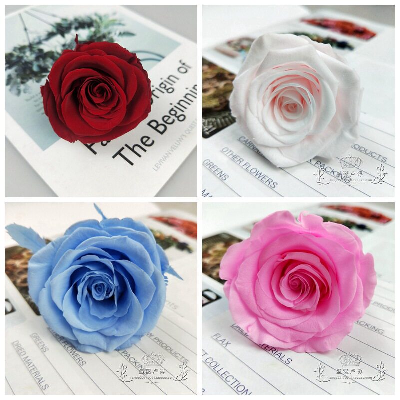 AAA grade Yongsheng flowers 5-6cm single rose diy hand made with refreshing flower large number glass hood matching material