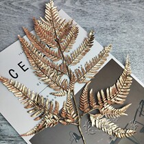 Imported fern leaf Golden eternal flower matching diy gift box embellished leaves making glass cover material Christmas