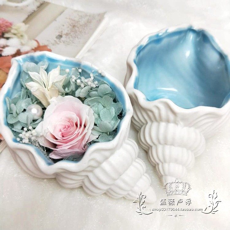 Small conch immortal flower diy material flower wrapper table ornament Mediterranean style teacher's day gift box