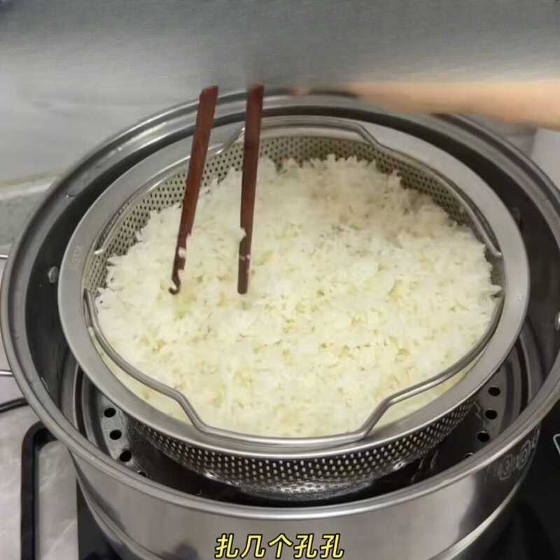 Stainless Steel Rice Steaming Strainer, Rice Soup Separator, Low-Sugar Rice Steamer, Rice Steaming Basket, Electric Rice Cooker, Water-Separation Steaming Grid Stainless Steel Rice Steaming Strainer, Rice Soup Separator, Low-Sugar Rice Steamer, Rice Steaming Basket, Electric Rice Cooker, Water-Separation Steaming Grid