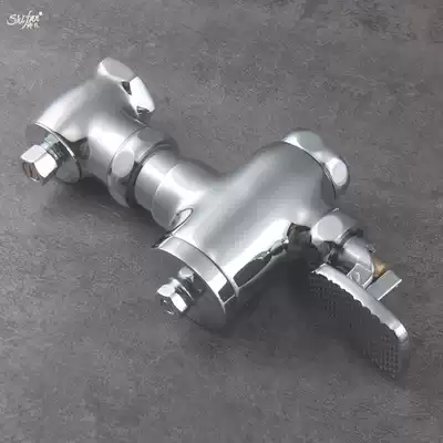 All copper foot flush valve squatting toilet horizontal flush valve delay valve retractable toilet flush valve foot pedal