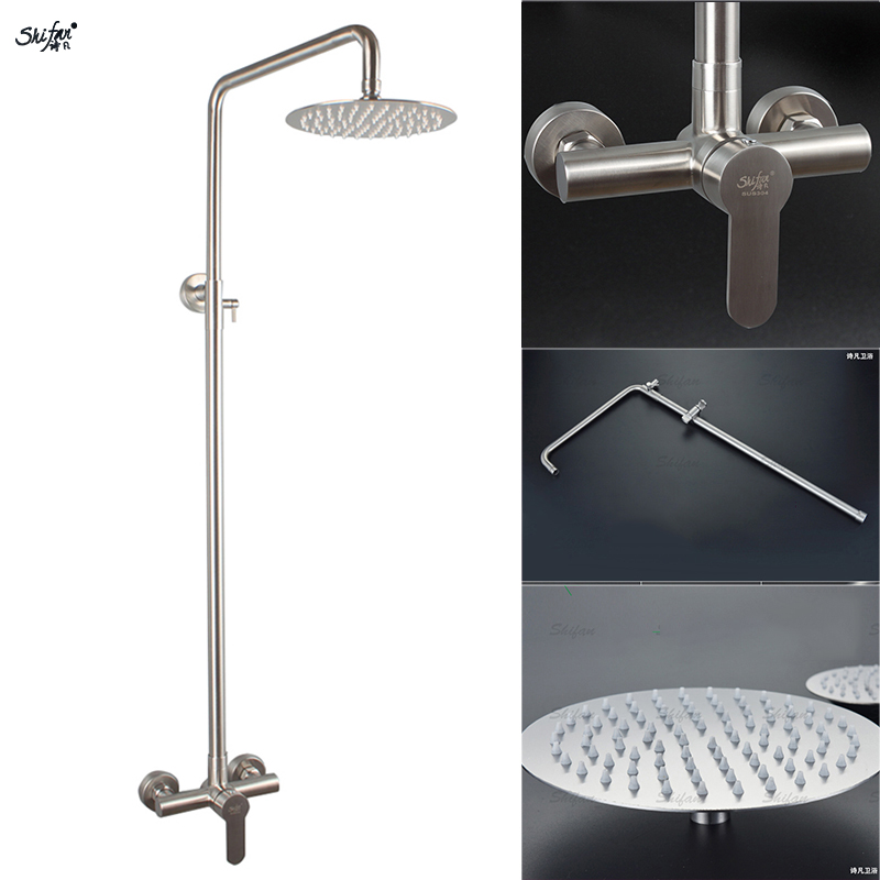 SUS304 stainless steel shower suit Hotel cold and hot mixed valve suit into wall shower suit