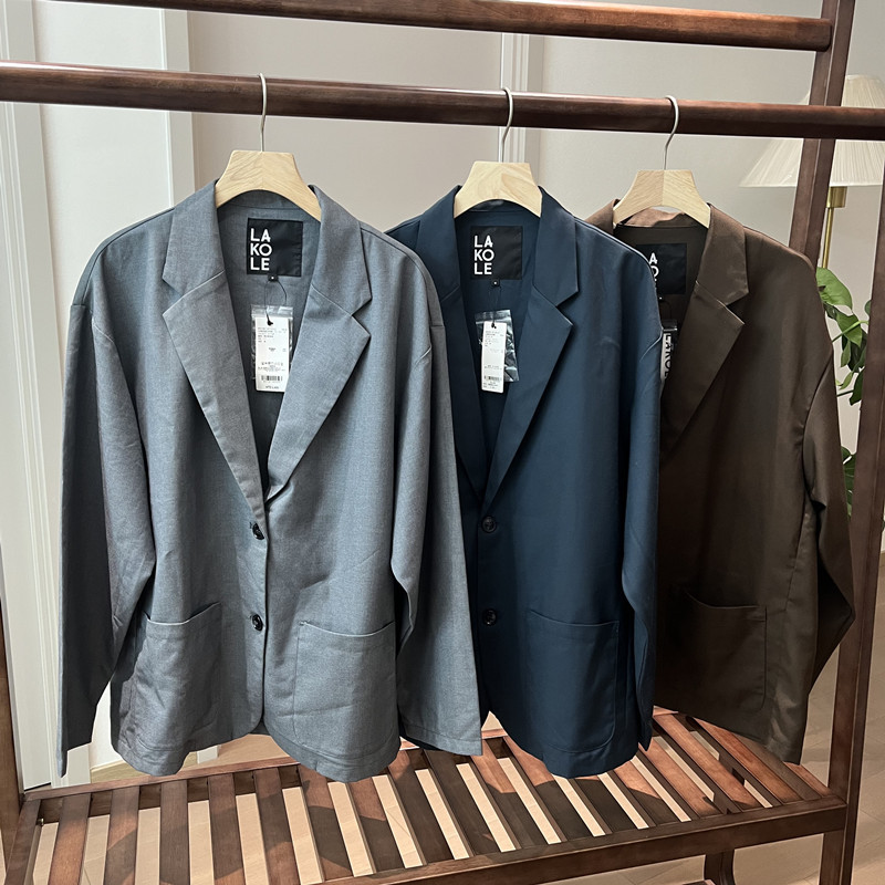 1819 Japanese Style Women's Casual Blazer, Fashionable Loose Single-Breasted Lapel Commuter Suit 1819 Japanese Style Women's Casual Blazer, Fashionable Loose Single-Breasted Lapel Commuter Suit