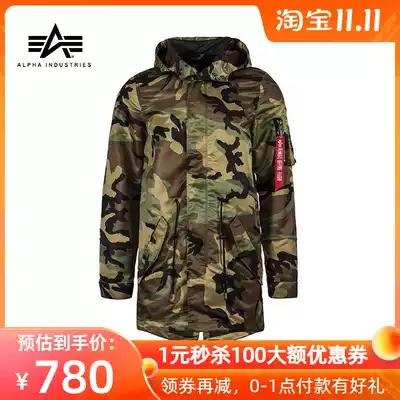 American ALPHA ALPHA industrial spring and autumn thin modern fishtail hooded windbreaker tide coat