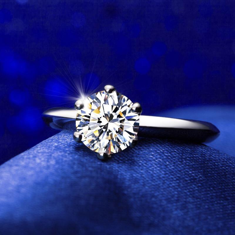 Sống phòng hàng hóa bắn Mỹ D màu Mosang kim cương cao cấp tùy chỉnh nhẫn trần đá nữ nhẫn cưới nhẫn - Nhẫn nhẫn bạc nam