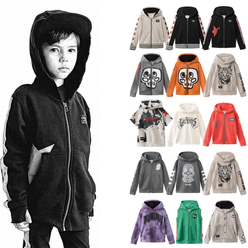 In Stock 24 Autumn/Winter New Children's Zip-Up Jacket with Graffiti Print Hooded Sweatshirt Boys and Girls Flight Suit Vest In Stock 24 Autumn/Winter New Children's Zip-Up Jacket with Graffiti Print Hooded Sweatshirt Boys and Girls Flight Suit Vest