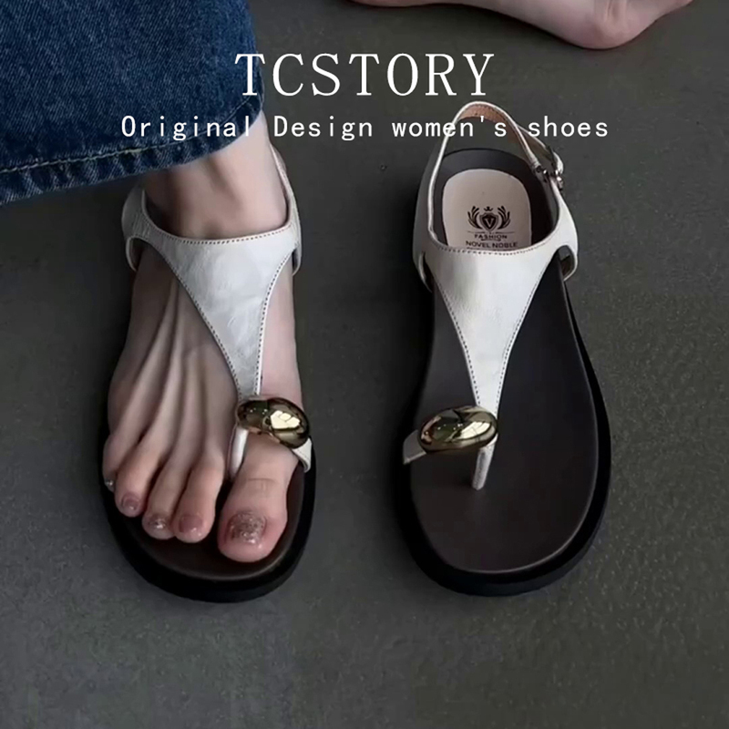 Sheepskin Version ~ 2026 Summer New Style Flip-Flops for Women, Open-Toe, Single Strap, Versatile Beach Sandals