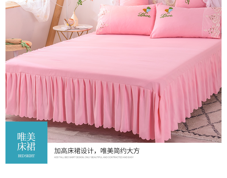 Bộ đồ giường màu đỏ bộ bốn công chúa phong cách ren chăn tấm chăn quilt ba bộ giường ngủ giặt bông - Bộ đồ giường bốn mảnh chăn ga gối everon