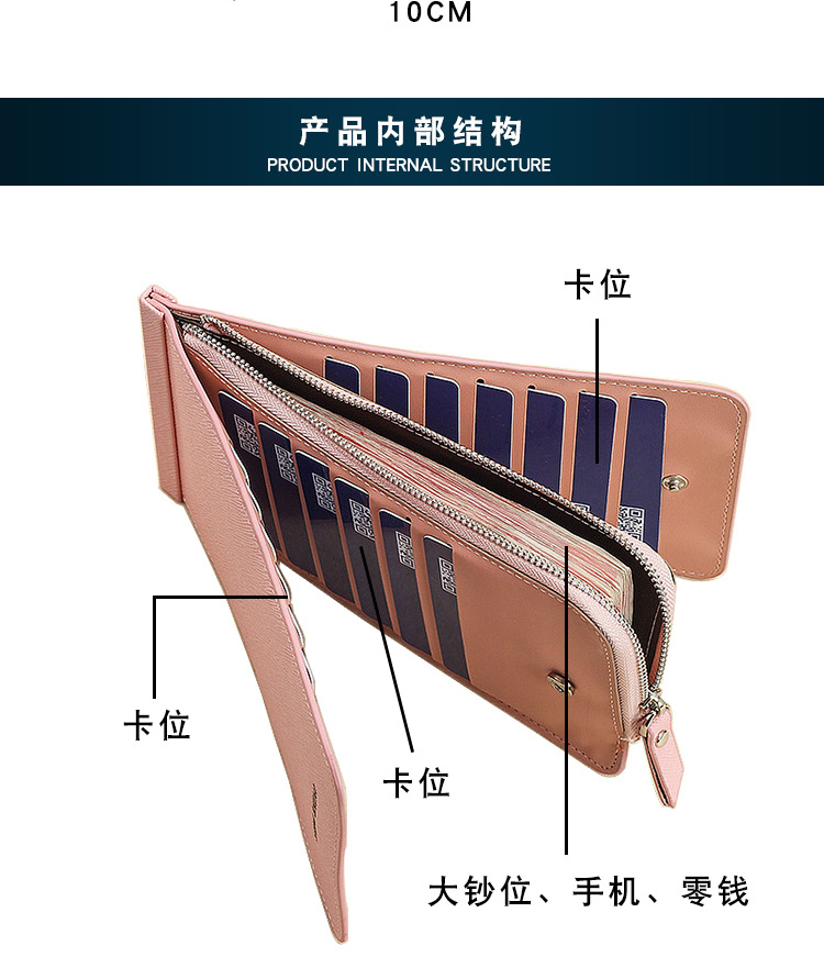 Gói thẻ phụ nữ nhiều thẻ siêu mỏng Thẻ Hàn Quốc dễ thương Thẻ ngân hàng dây kéo ví dài một gói thẻ ví cầm tay nam lv