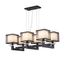 Modern Hong Kong-style light luxury style dining room lights rectangular study LED lights high-end villa model room new Chinese style