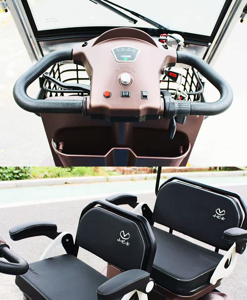 Xe điện ắc quy xe bốn bánh tay ga mới năng lượng xe tham quan xe giải trí người cao tuổi tốc độ thấp tùy chỉnh một nửa niêm phong - Xe đạp điện xe đạp điện xiaomi