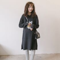 Pregnant Woman Autumn Clothing Mau Cashmere Pregnant Woman Skirt Fashion 100 Hitch Loose Big Code Even Hat Blouse Pregnant Woman Dress Dress
