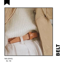 Heart Muse | Wide belt vintage solid color tanned leather leather jeans shirt Joker accessories