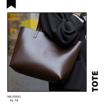 Muting hand-made muting | Tote bag fashion versatile portable one-shoulder open large-capacity commuter handbag
