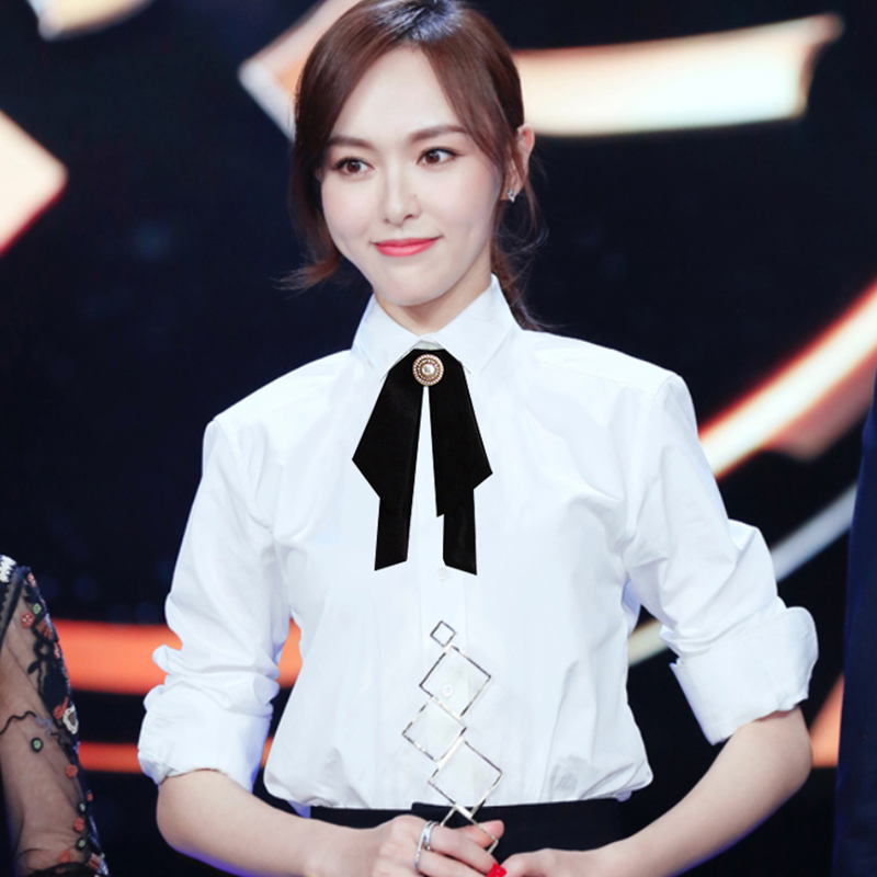White Shirt for Women with a Unique Design, 2026 Spring and Autumn New Style, Tang Yan's Same Style Chiffon Shirt, Base Shirt, Top