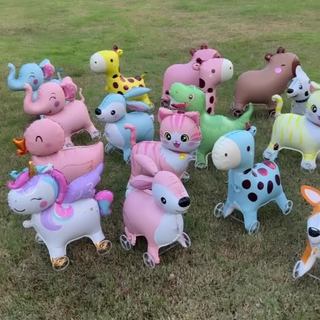 Children's toy animal walking balloon wheeled cart q version cartoon baby birthday gift flea market stall