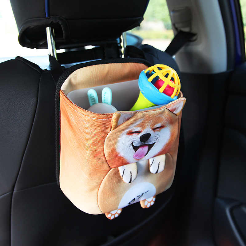 Vehicular garbage can car pendant type in car Bin Cartoon Barrel Car Rear rear Contained garbage bag Car inside with small