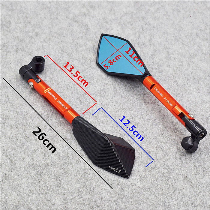 Gương chiếu hậu Rezuma gương xe máy sửa đổi CNC Fuxi Qiaoge WISP RSZ gương chiếu hậu bằng nhôm gương gù lắp chân gương