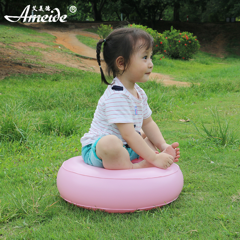 New children's inflatable stool small cute creative folding round cushion baby shooting props kindergarten bench